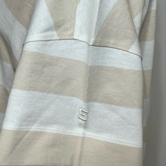 Everlane The Organic Cotton Polo Dress Striped Beige Size Small - Picture 5 of 12